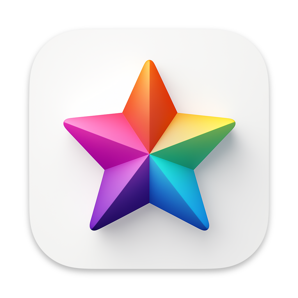 Icon for App Review Mate featuring a rainbow star on a plain white background