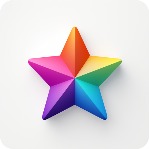 Icon for App Review Mate featuring a rainbow star on a plain white background